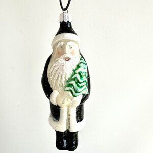 Vintage Christopher Radko 1991 Evening Santa Blown Glass Christmas Ornament